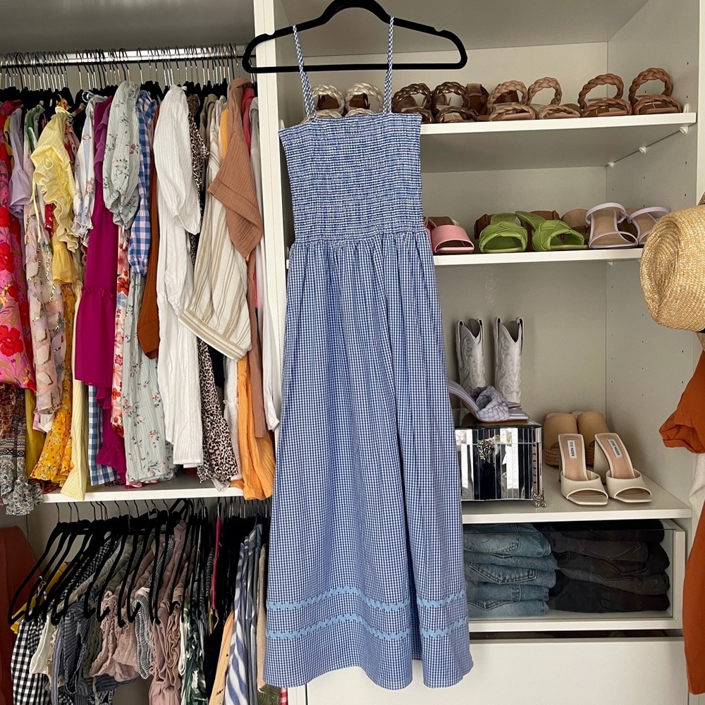 Gingham smocked dress by STS